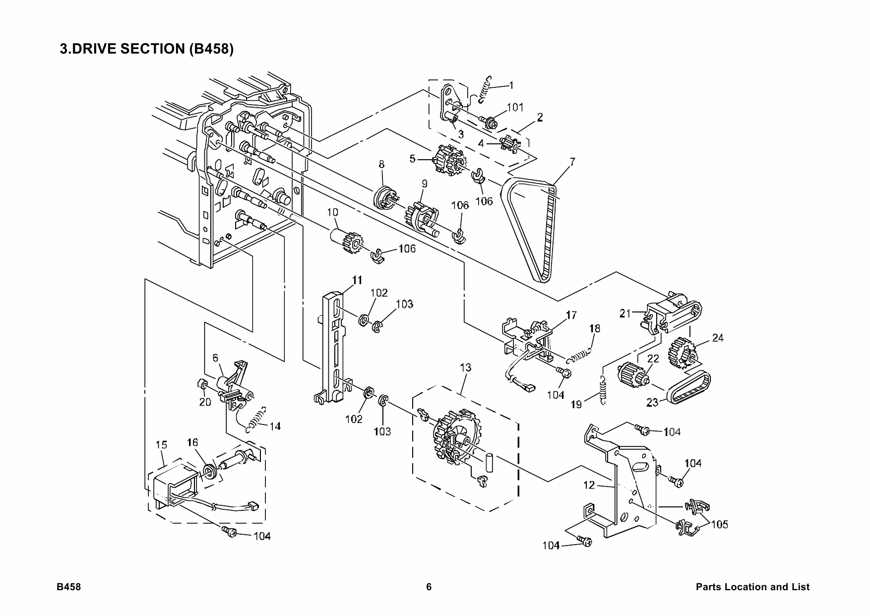 RICOH Options B458 500-SHEET-FINISHER-SR830 Parts Catalog PDF download-3